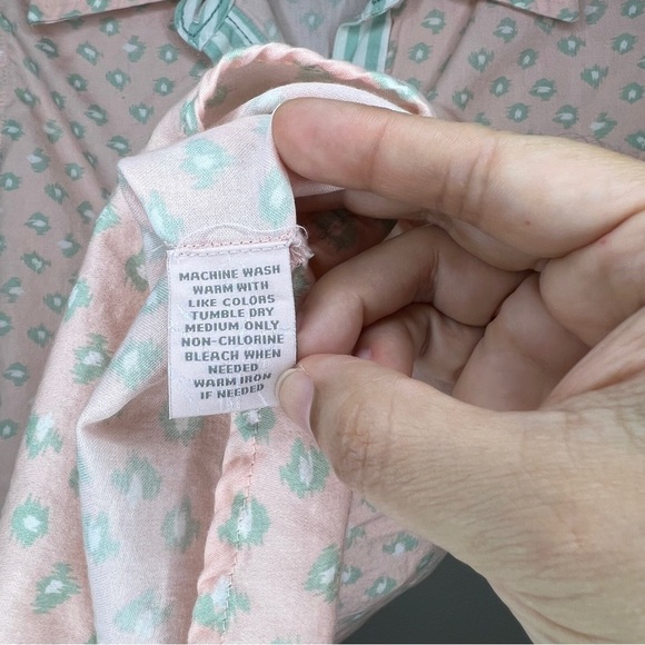 Cabernet women’s sleeveless button down shirt Peach & mint Large - Picture 4 of 7